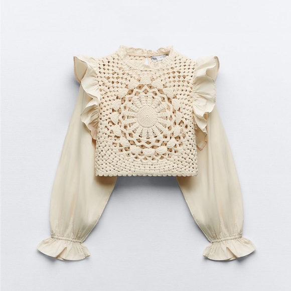 Zara Tops Nwt Zara Ruffle Knit Top Poshmark